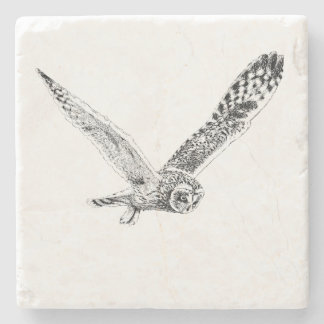 Fliegen-Eulen-Illustrations-Stein-Untersetzer Steinuntersetzer