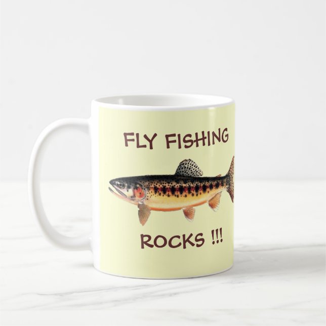 FLIEGEN-FISCHEN-FELSEN KAFFEETASSE (Links)