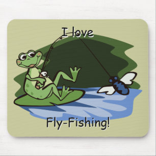 Fliegen-Fischen-Frosch Mousepad