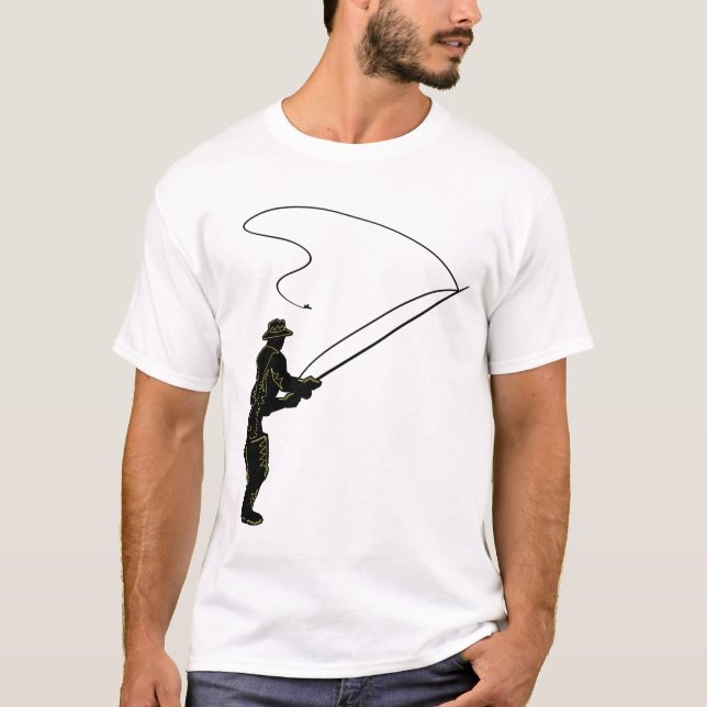 Fliegen-Fischen in den Stelzvögeln T-Shirt (Vorderseite)