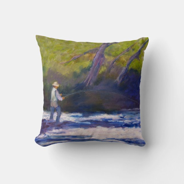 Fliegen-Fischen Kissen (Vorderseite)