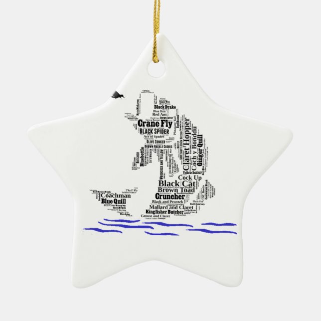 Fliegen-Fischen-kundenspezifische Geschenke u. Keramikornament (Vorne)