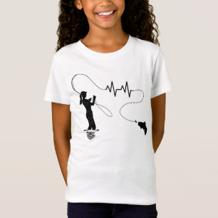 Fliegen-Fischen-Mädchen T-Shirt