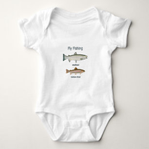 Fliegen-Fischen-Regenbogenforelle - Stahlkopf Baby Strampler
