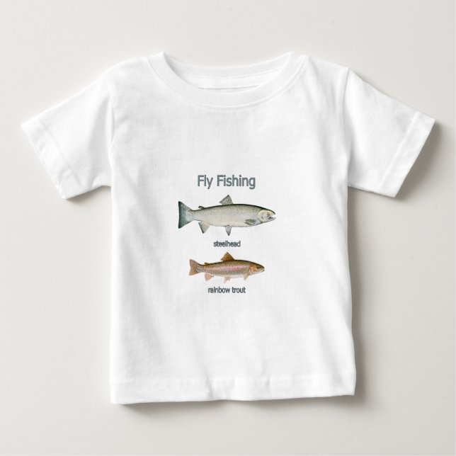 Fliegen-Fischen-Regenbogenforelle - Stahlkopf Baby T-shirt (Vorderseite)