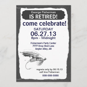 Fliegen-Fischen-Ruhestands-Feier Einladung