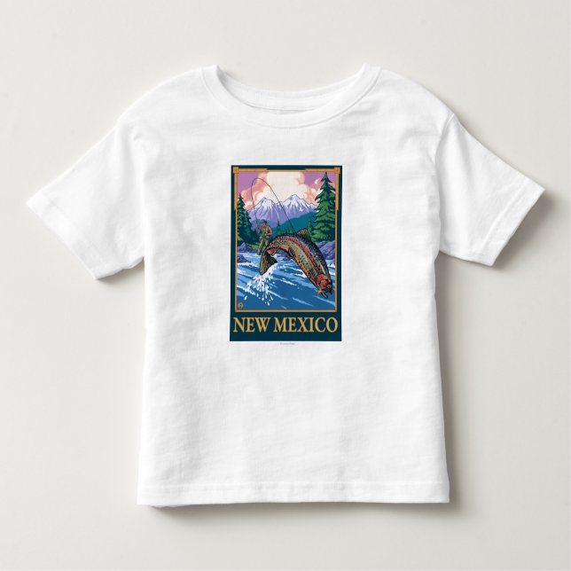 Fliegen-Fischen SceneNew Mexiko Kleinkind T-shirt (Vorderseite)