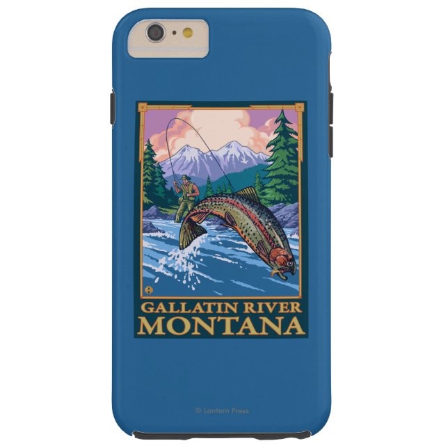 Fliegen-Fischen-Szene - Gallatin-Fluss, Montana Case-Mate iPhone Hülle (Rückseite)