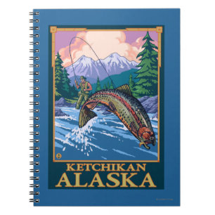 Fliegen-Fischen-Szene - Ketchikan, Alaska Notizblock