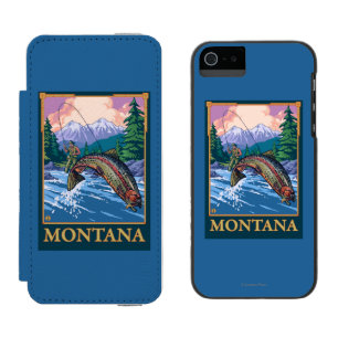 Fliegen-Fischen-Szene - Montana Incipio Watson™ iPhone 5 Geldbörsen Hülle