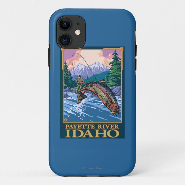 Fliegen-Fischen-Szene - Payette Fluss, Idaho Case-Mate iPhone Hülle (Rückseite)