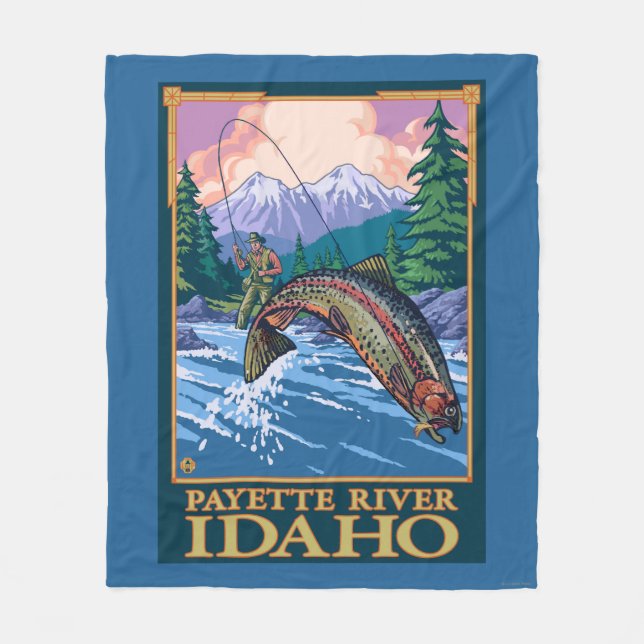 Fliegen-Fischen-Szene - Payette Fluss, Idaho Fleecedecke (Vorderseite)
