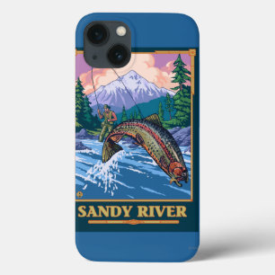 Fliegen-Fischen-Szene - Sandy-Fluss, Oregon iPhone 13 Hülle