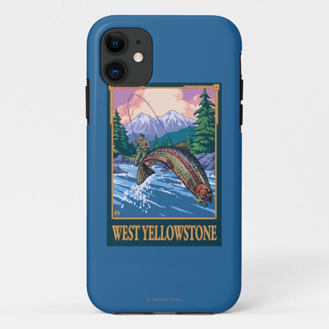 Fliegen-Fischen-Szene - WestYellowstone Case-Mate iPhone Hülle (Rückseite)