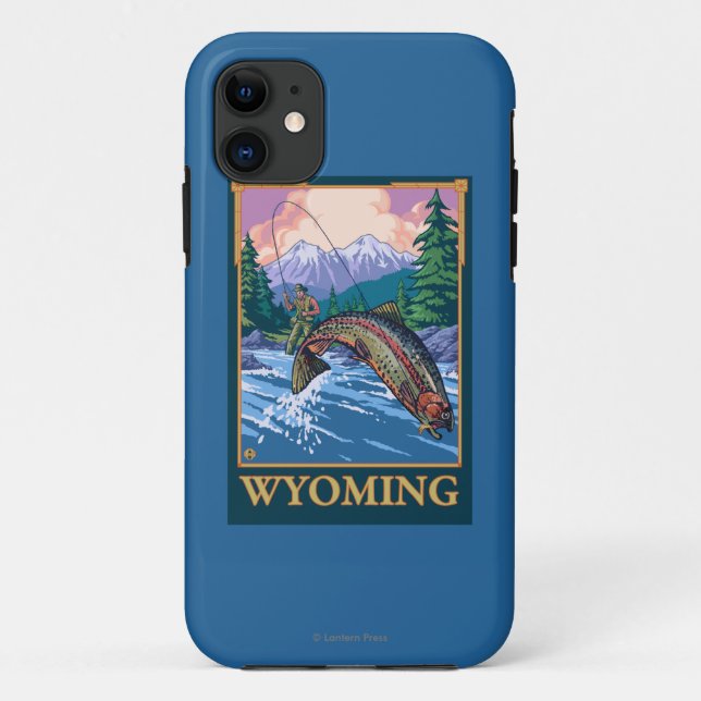 Fliegen-Fischen-Szene - Wyoming Case-Mate iPhone Hülle (Rückseite)