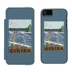 Fliegen-Fischer - Dawson, Alaska Incipio Watson™ iPhone 5 Geldbörsen Hülle