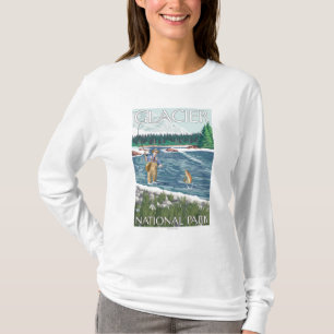 Fliegen-Fischer - Glacier Nationalpark, M.Ü. T-Shirt
