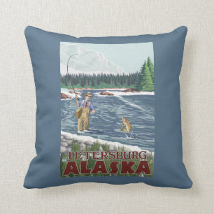 Fliegen-Fischer - Petersburg, Alaska Kissen