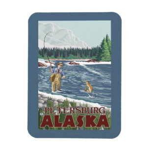 Fliegen-Fischer - Petersburg, Alaska Magnet