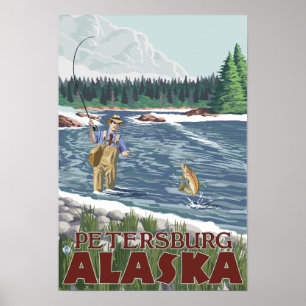 Fliegen-Fischer - Petersburg, Alaska Poster