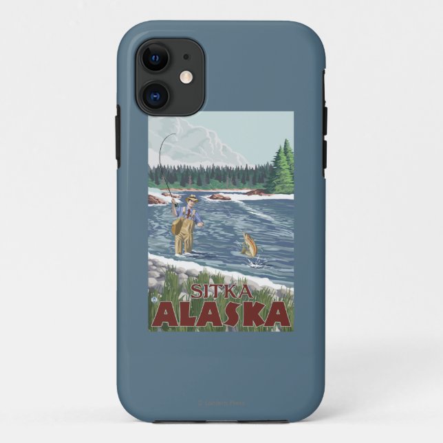 Fliegen-Fischer - Sitka, Alaska Case-Mate iPhone Hülle (Rückseite)