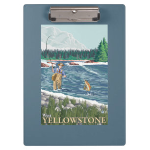Fliegen-Fischer - WestYellowstone, Montana Klemmbrett