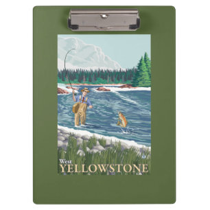 Fliegen-Fischer - WestYellowstone, Montana Klemmbrett
