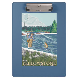 Fliegen-Fischer - WestYellowstone, Montana Klemmbrett