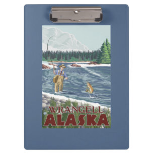 Fliegen-Fischer - Wrangell, Alaska Klemmbrett