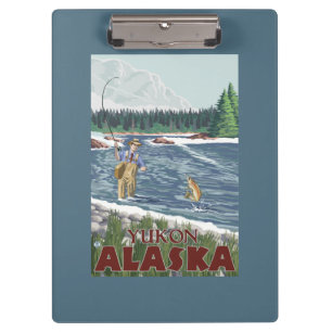Fliegen-Fischer - Yukon, Alaska Klemmbrett