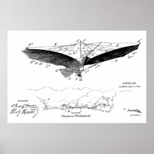 Fliegen-Flügel-Patent 1908, das Kunst-Druck Poster