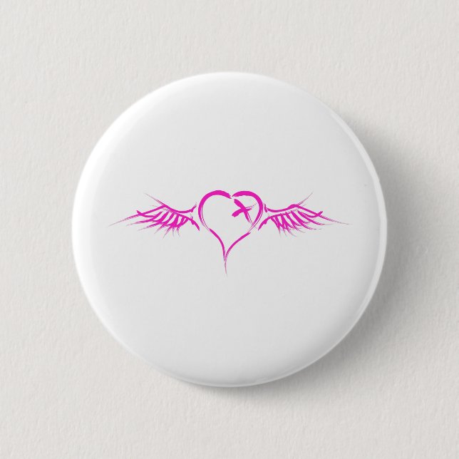 Fliegen-Herz Button (Vorderseite)