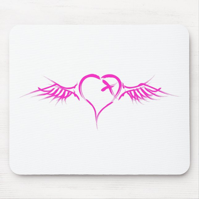 Fliegen-Herz - Emo alternativer Schmutz-Rock-Punk Mousepad (Vorne)