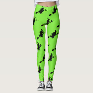 Fliegen-Hexe-Limone grüne Leggings
