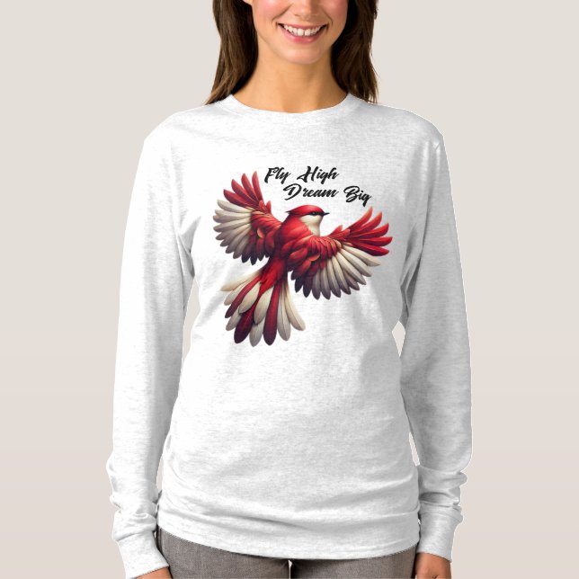 Fliegen hoch, Traum groß - Inspiration Red Bird T-Shirt (Vorderseite)