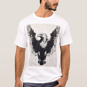 Fliegen in den Himmel - Weißer T - Shirt mit Adler