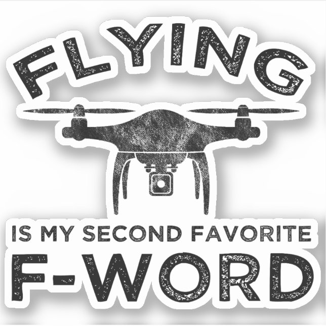 Fliegen ist mein zweitliebstes F-Word Aufkleber (Vorderseite)