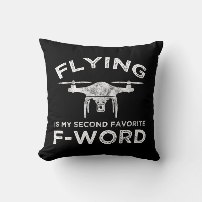 Fliegen ist mein zweitliebstes F-Word Kissen (Vorderseite)