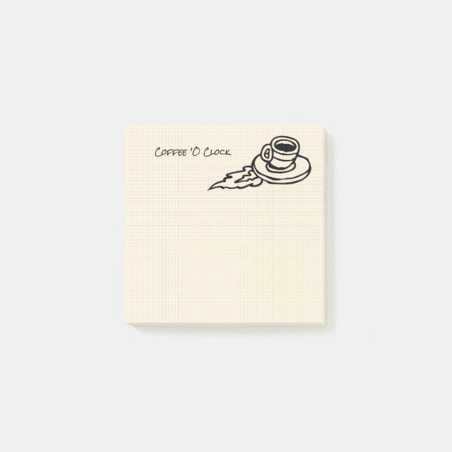 Fliegen-Kaffee Latte Getränk oder Tee-Zeit Post-it Klebezettel (Vorderseite)