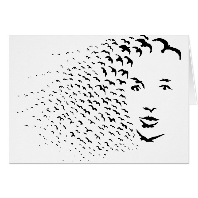 Fliegen-Krähen-oder Gesichts-optische Täuschung (Vorderseite (Horizontal))