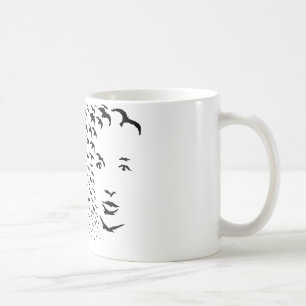 Fliegen-Krähen-oder Gesichts-optische Täuschung Kaffeetasse