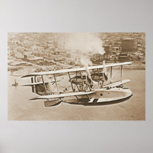Fliegen-Küstenlinie des Marine-Seeflugzeug-PN9 Poster