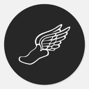 Fliegen-Laufschuh Runder Aufkleber