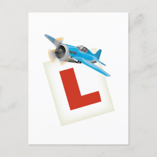 Fliegen lernen postkarte
