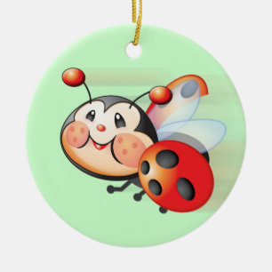 Fliegen-Marienkäfer-Verzierung Keramikornament