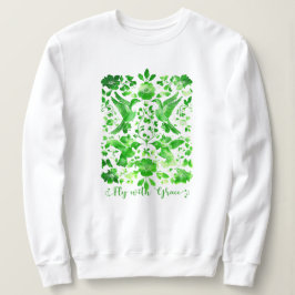 Fliegen mit Grace Inspirational MintGreen Bird Lin Sweatshirt
