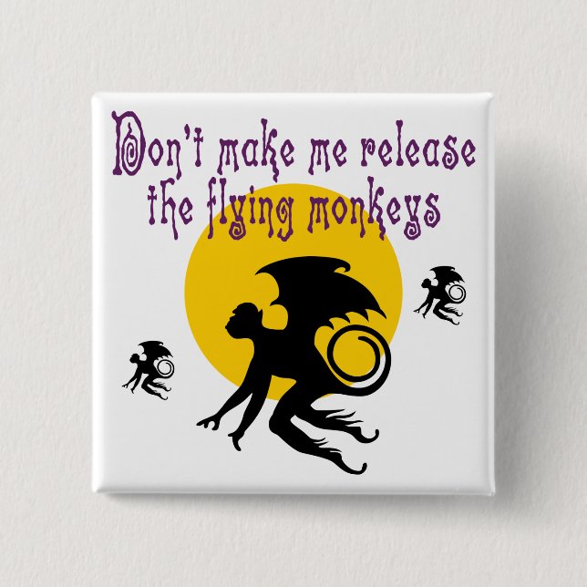 Fliegen Monkeys Knopf Button (Vorderseite)