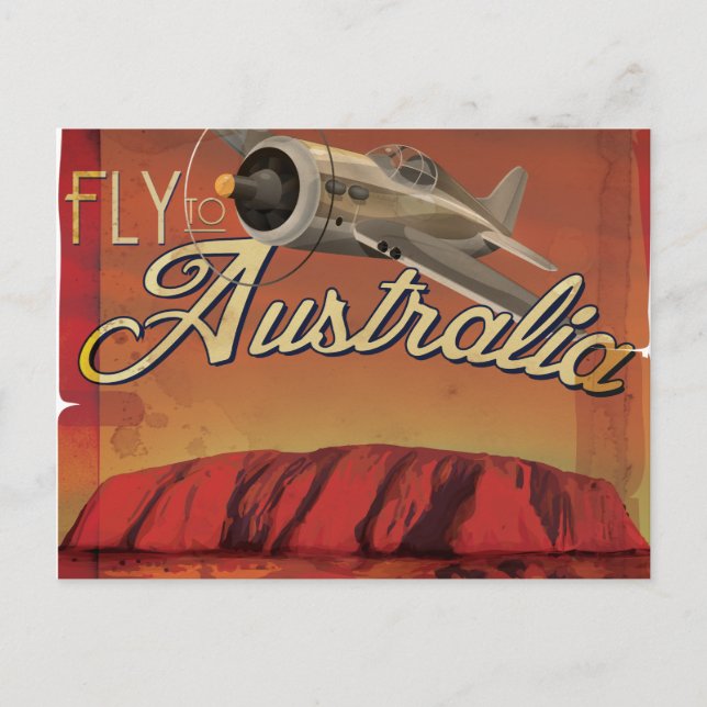 Fliegen nach Australien Postkarte (Vorderseite)