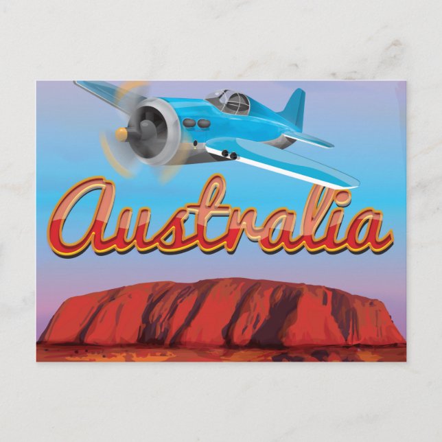 Fliegen nach Australien Postkarte (Vorderseite)