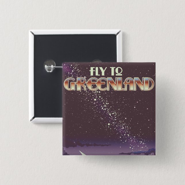 Fliegen nach Grönland Button (Vorne & Hinten)
